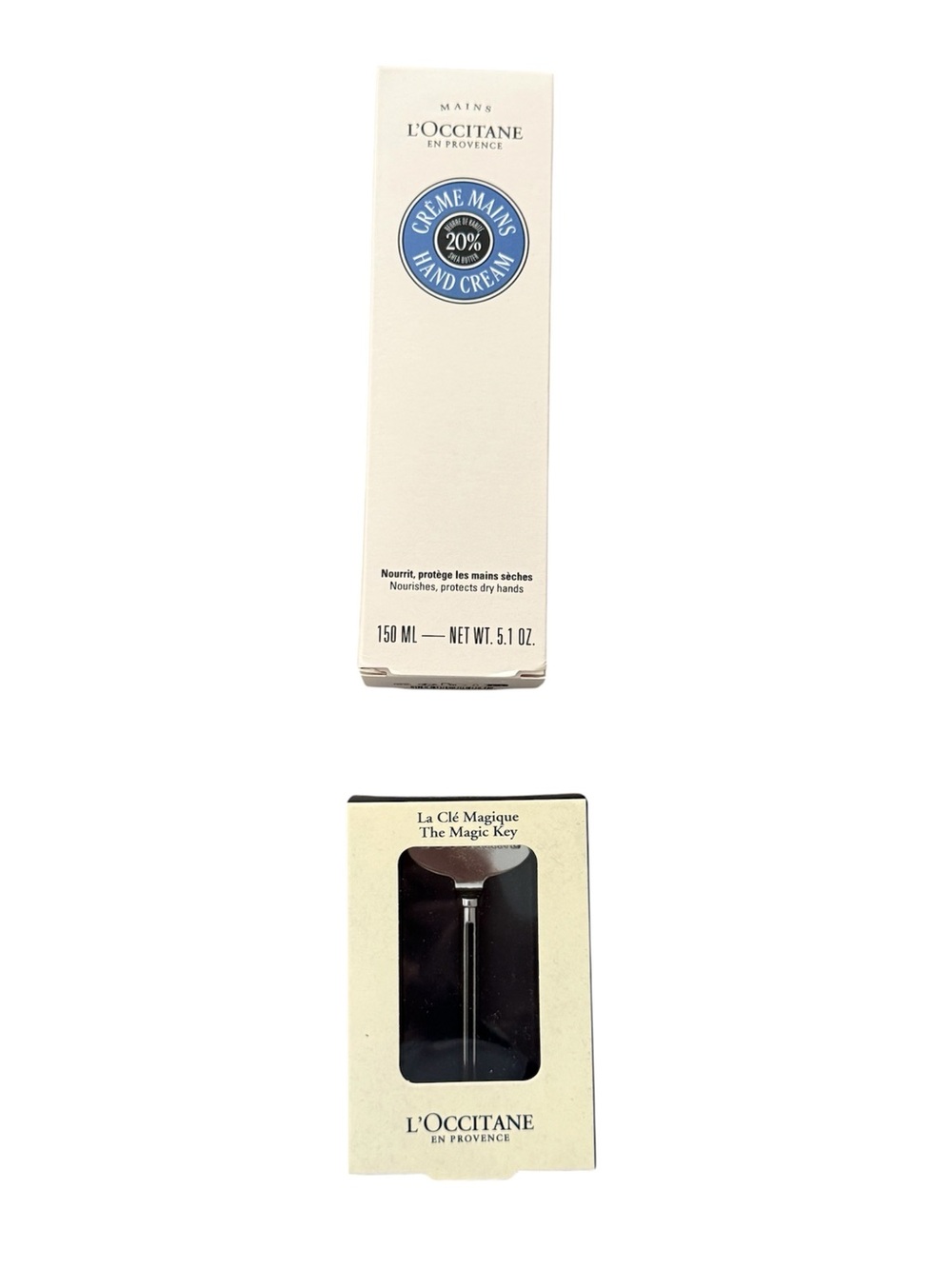 L'OCCITANE SHEA BUTTER HAND CREAM + MAGIC KEY TUBE ATTACHMENT. BRAND NEW